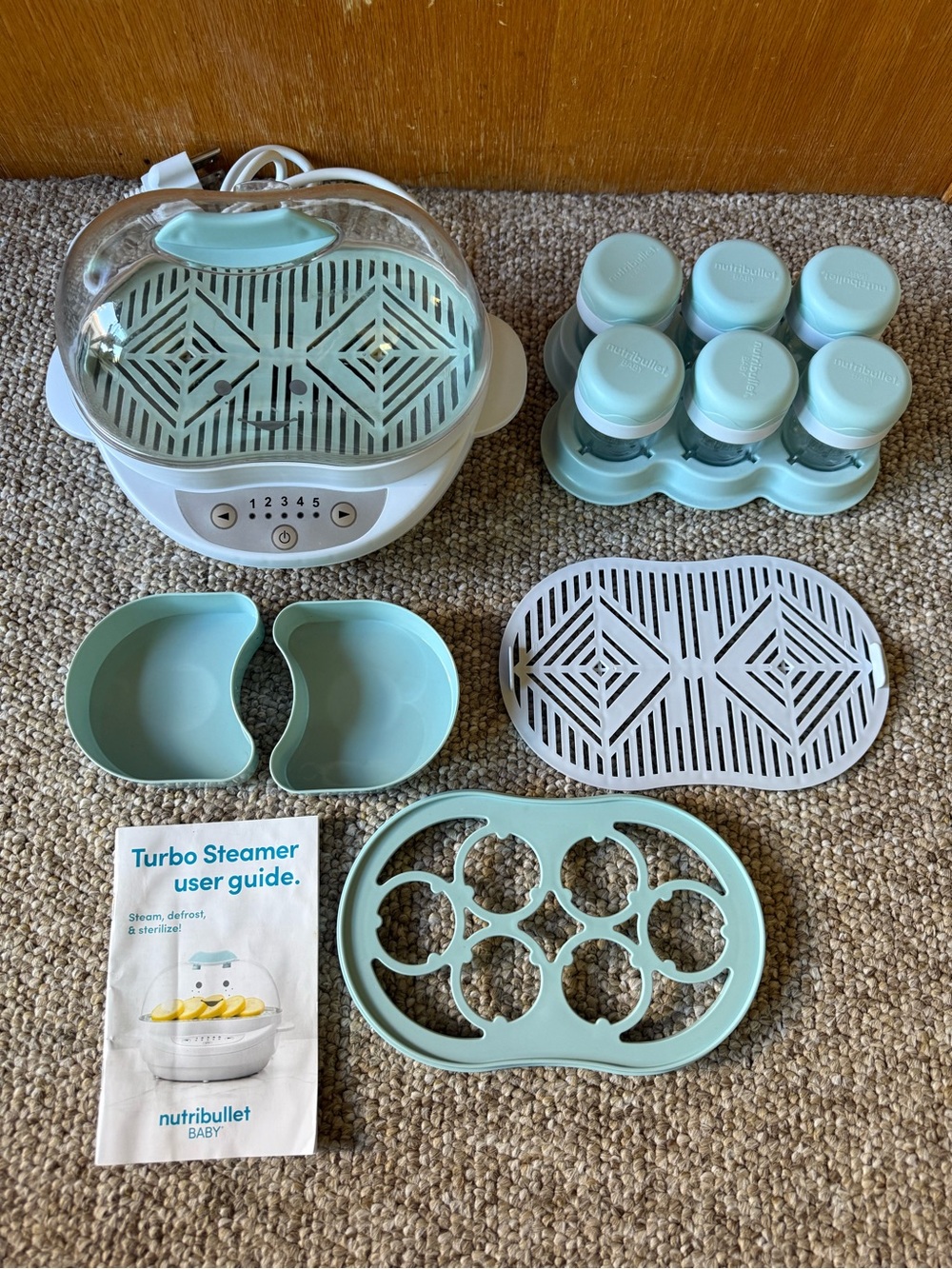 NutriBullet Baby Turbo Steamer in Mint Green - Complete Accessory Set